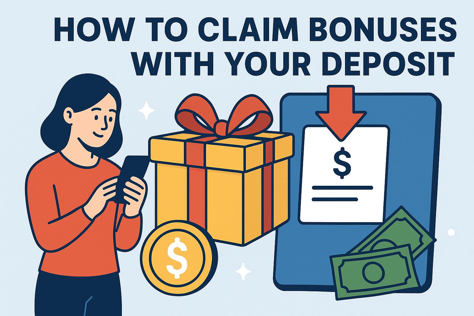 How to claim bonuses with your deposit.