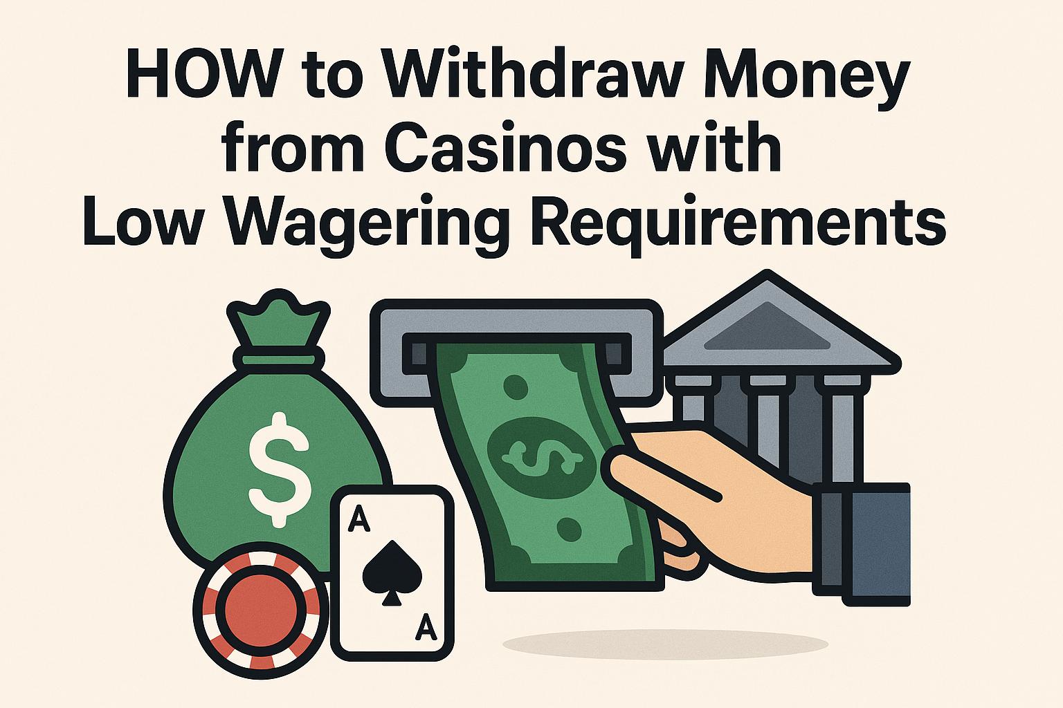 How to withdraw money from casinos with low wagering requirements.