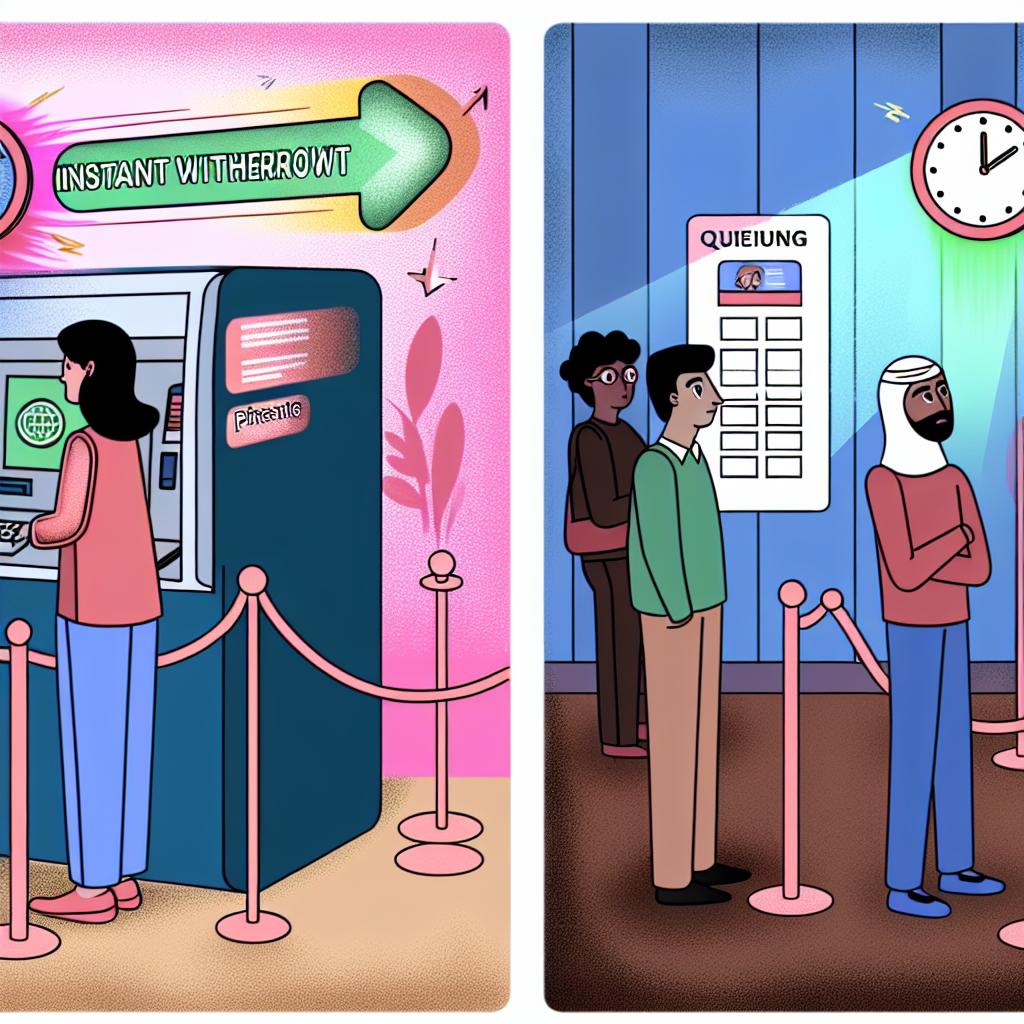 The differences between instant withdrawal and standard processing times.