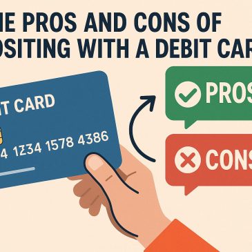 The pros and cons of depositing with a debit card.