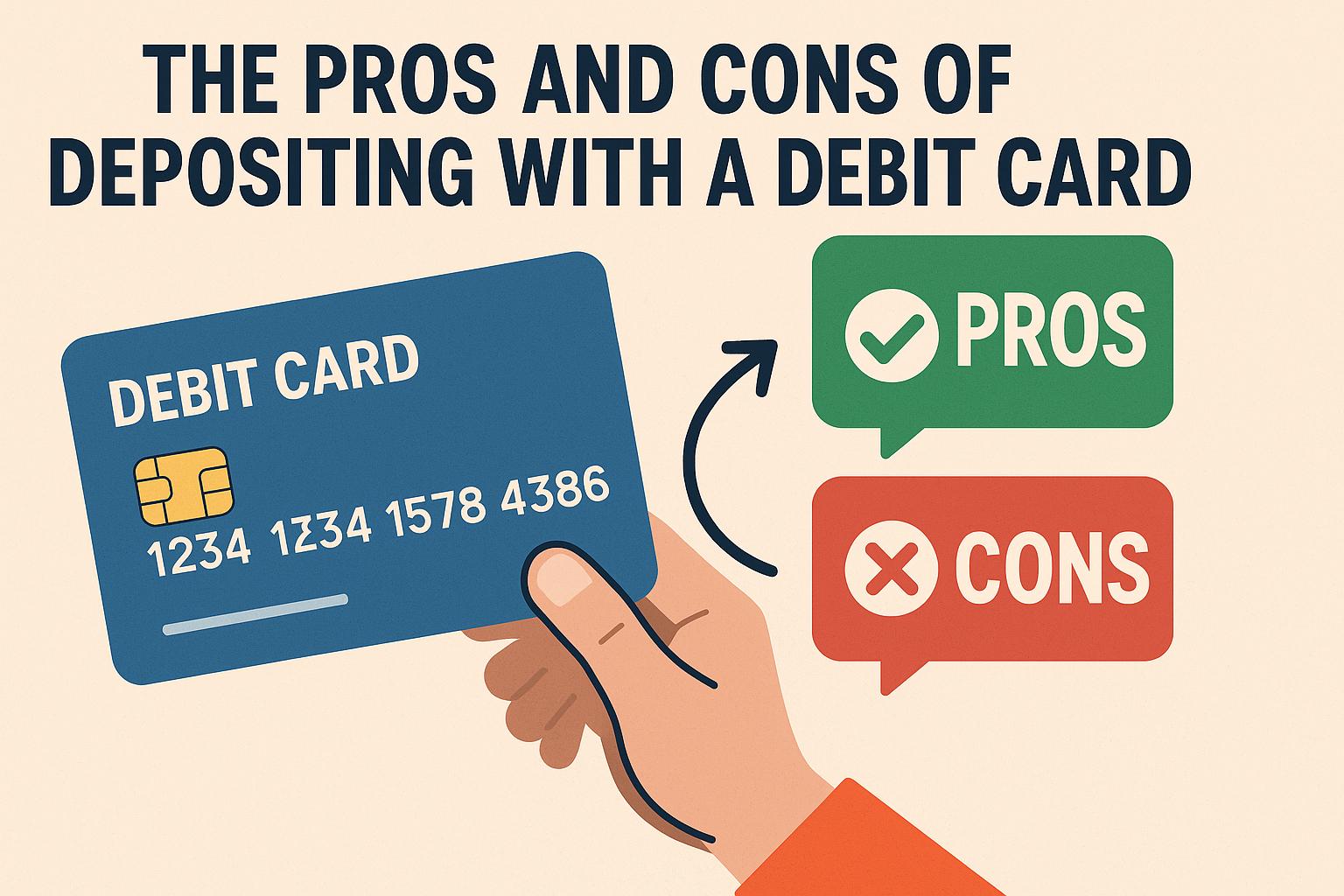 The pros and cons of depositing with a debit card.